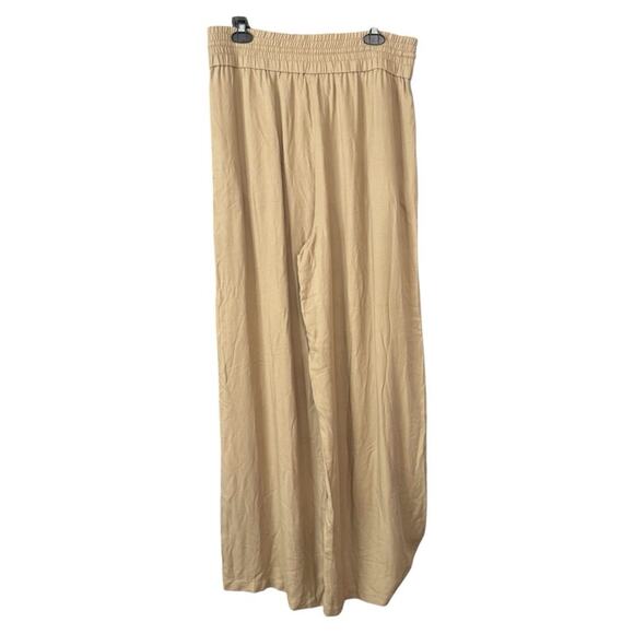 Melrose & Market Tan Wide Leg Pants L Smocked Waist Drawstring Pockets - Picture 5 of 8